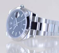 Thumbnail von Rolex Datejust 41 Black Stick Dial B+P 126300 Automatic schwarz Top