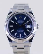 Thumbnail von Rolex Datejust II Stahl Weißgold Oyster blue Stick Dial 41mm blau B+P