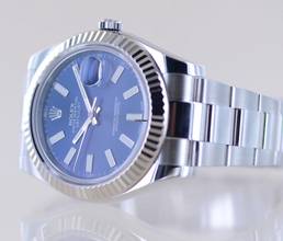 Thumbnail von Rolex Datejust II Stahl Weißgold Oyster blue Stick Dial 41mm blau B+P