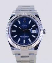 Thumbnail von Rolex Datejust II Stahl Weißgold Oyster blue Stick Dial 41mm blau B+P