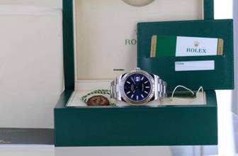 Thumbnail von Rolex Datejust II Stahl Weißgold Oyster blue Stick Dial 41mm blau B+P