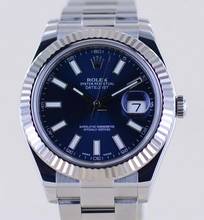 Thumbnail von Rolex Datejust II Stahl Weißgold Oyster blue Stick Dial 41mm blau B+P
