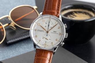 Thumbnail von IWC Portugieser Chronograph Stahl Automatik Herrenuhr Ref. IW371445 Papiere 2019