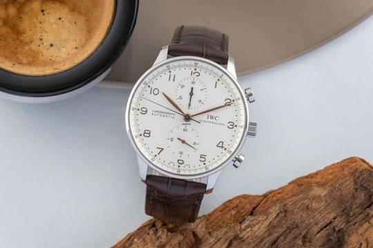 IWC Portugieser Chronograph Stahl Automatik Herrenuhr Ref. IW371401 B&P 2000