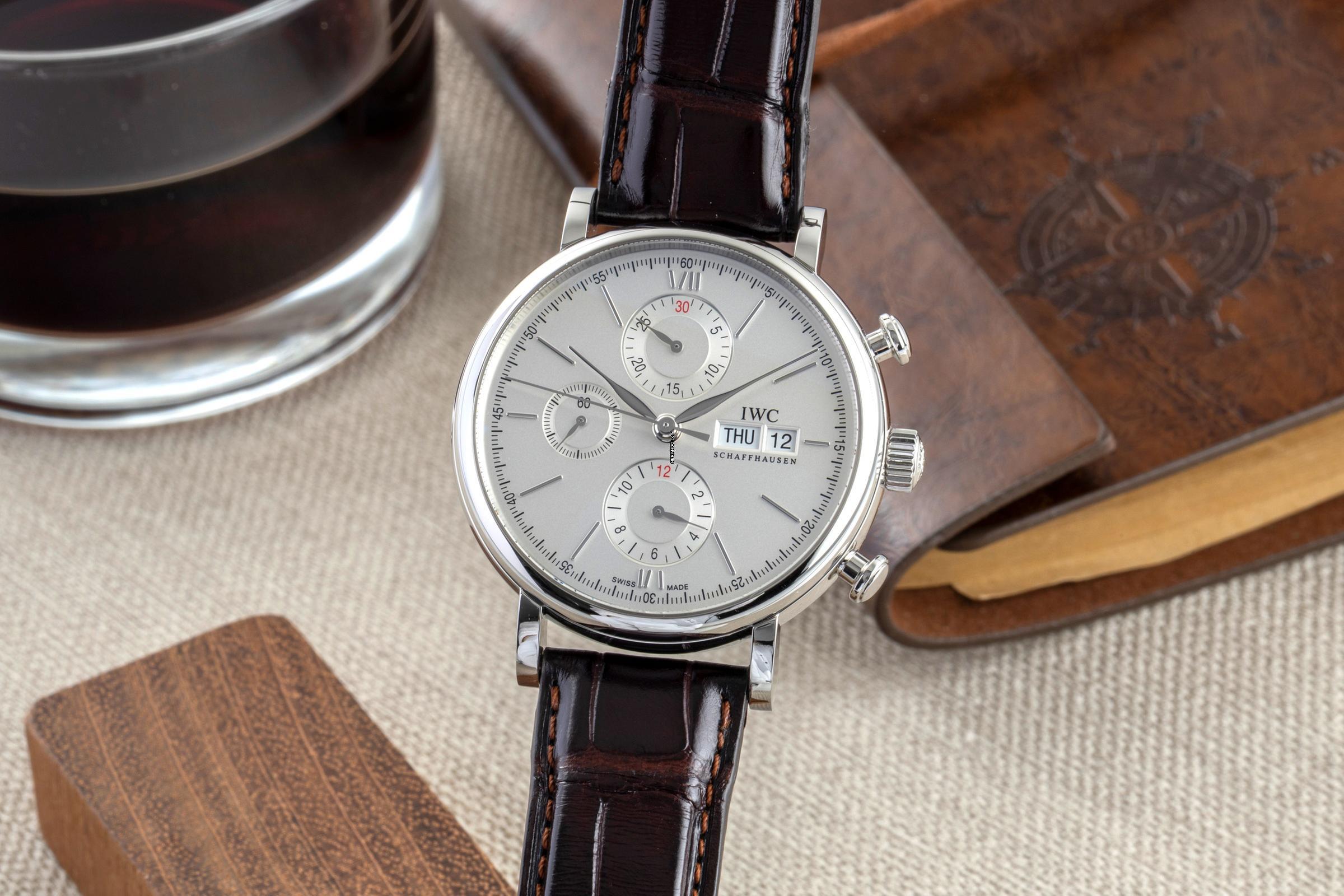 IWC Portofino Chronograph Stahl Automatik Herren Ref IW391027 Box & Papiere 2020