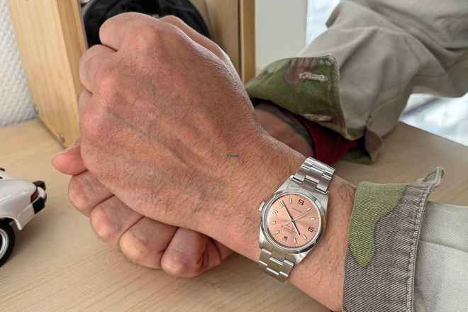 Rolex Air King 14000M Pembe mükemmel LC100 Tam set F-serisi ilk sahibinden