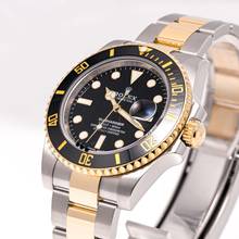 Thumbnail von Rolex Submariner Date 40 Steel Gold Black – 116613LN – like NEW – 12/2017 Full Set Lc100