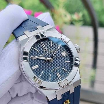  Maurice Lacroix AIKON Automatic Blue Dial Watch 42mm Black Lacroix Aikon NEW FULL SET 