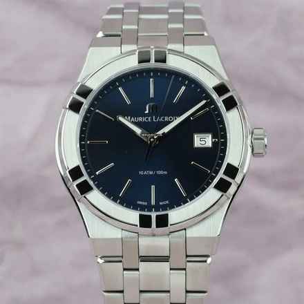 Maurice Lacroix AIKON Quartz Mavi Kadran Paslanmaz Çelik Unisex Saat YENİ TAM SET