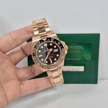  Rolex GMT-Master II Rootbeer Ouro Rosé 40mm Automatic Completo 