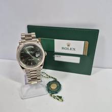 Thumbnail von Rolex Day-Date 40 Presidente Ouro Branco Olive Green Automático Completo