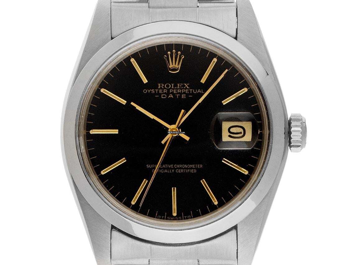 Rolex Oyster Perpetual Date Ref.1500 1975 Box&Beschreibung sehr gut Vintage Oyster Perpetual open 6/9