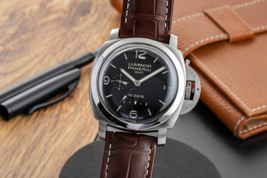  Panerai Luminor 1950 10 Days GMT Stahl Automatik Herrenuhr Ref. PAM00270 B&P 
