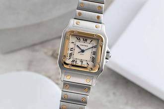 Thumbnail von Cartier Santos Galbée Date Edelstahl / Gold Medium Size Ref. W20011C4 Klassiker