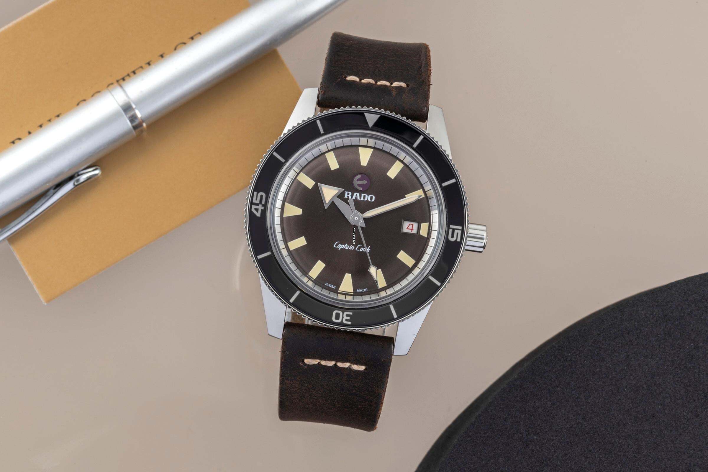 Rado HyperChrome Captain Cook stalowa automatyczna męska zegarek ref. R32500315 pudełko