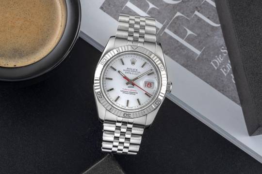  Rolex Datejust Turn-O-Graph Turn-O-Graph Stahl Weissgold Automatik Herrenuhr 116264 B&P LC100 