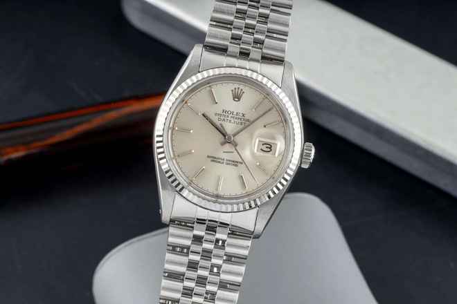 Rolex Datejust 36 Çelik / Beyaz Altın Gümüş Kadran Otomatik Erkek Saat Ref. 16014