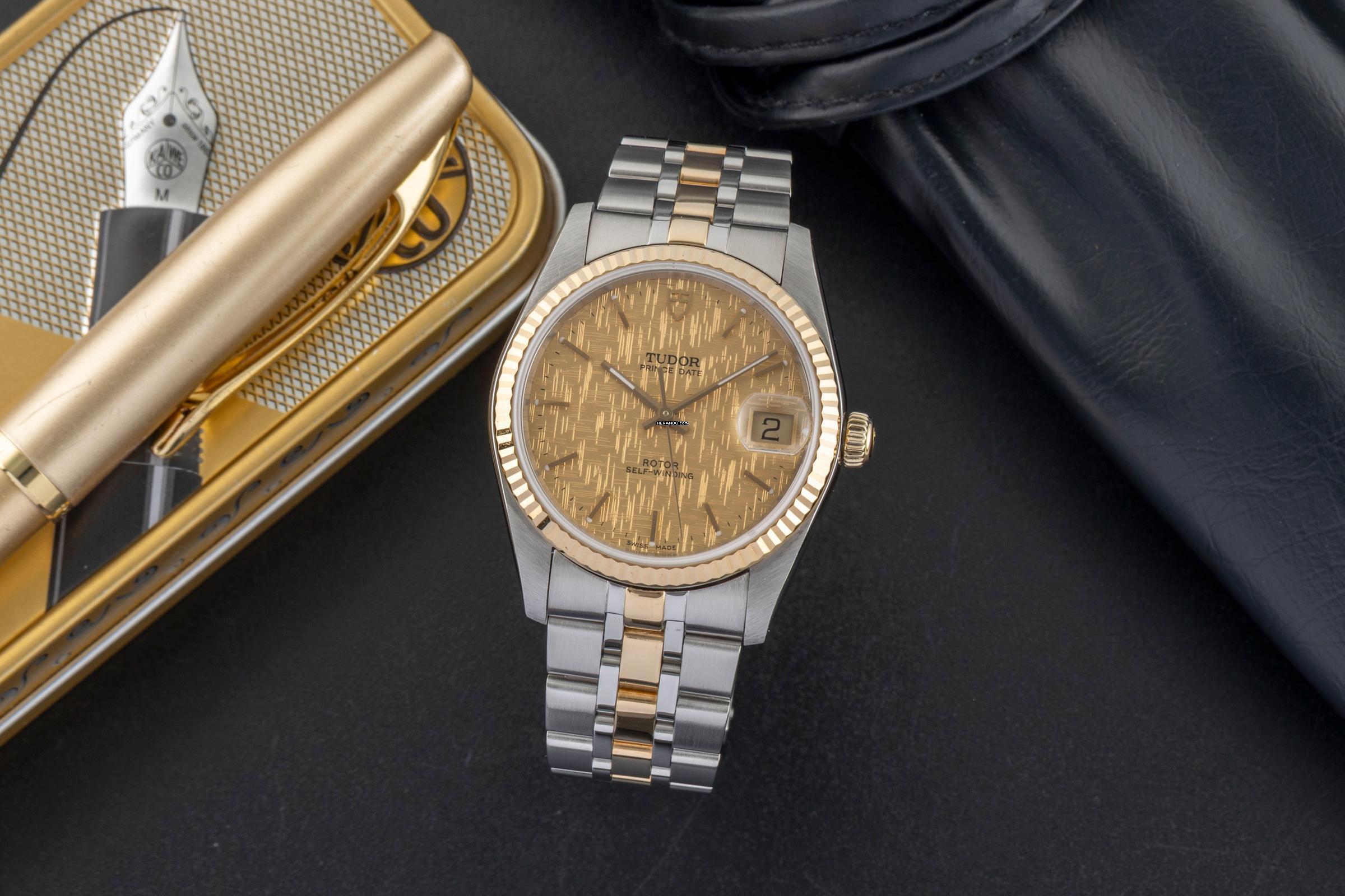 Tudor Prince Date Stahl / Gold Linen Dial Automatik Ref. 74033 Paper 2009