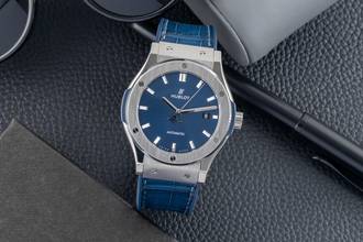 Thumbnail von Hublot Classic Fusion Blue Titanium Automatic Men's Watch 542.NX.7170.LR B&P