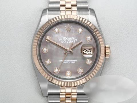 Rolex Datejust 36 36mm 116231 2016 Stahl Rosegold 750 Perlmutt Diamanten Automatik