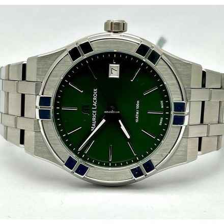 Maurice Lacroix AIKON Quartz Yeşil Kadran Erkek Saat Paslanmaz Çelik YENİ TAM SET