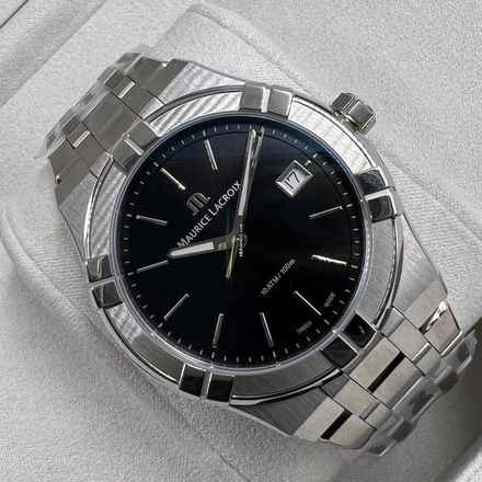 Maurice Lacroix AIKON Quartz Siyah Kadran Çelik Erkek Saat YENİ TAM SET