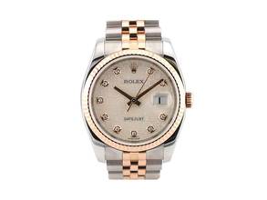 Thumbnail von Rolex Datejust 116231 Steel & Rose Gold With Jubilee Diamonds Dial - Full Set 36mm 2010