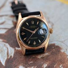 Thumbnail von Rolex Datejust 36 6604 Ovettone Black gilt dial rose gold 18KT 1956’s
