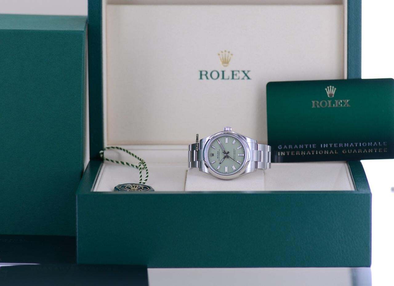 Rolex Oyster Perpetual 31 Pistachio 31mm Oysterband 277200 New B+P