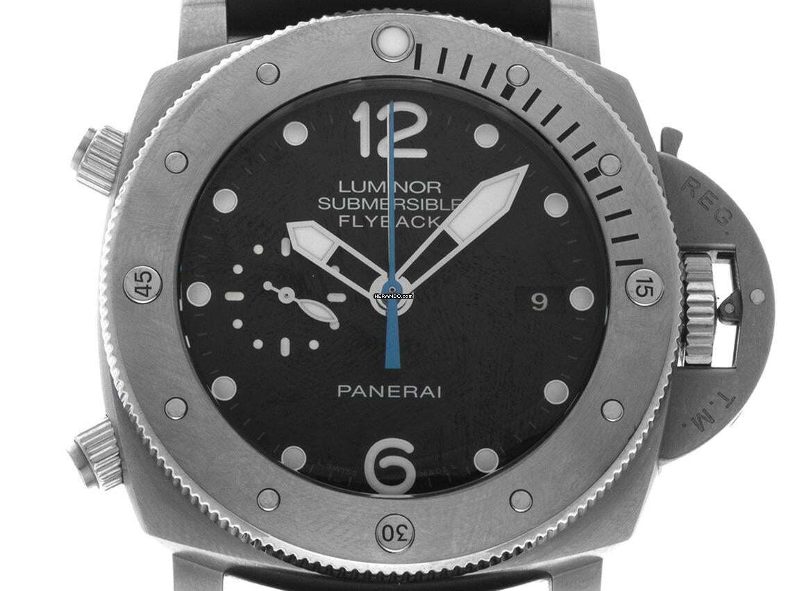 Panerai Luminor Submersible 1950 3 Days Automatic Flyback Titan Ref.PAM00614 Full Set wie Neu Vintage Luminor Submersible Titan Flyback