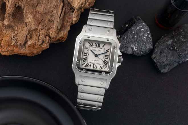  Cartier Santos Galbée Stahl Automatik Herrenuhr Ref. W20098D6 Klassiker 