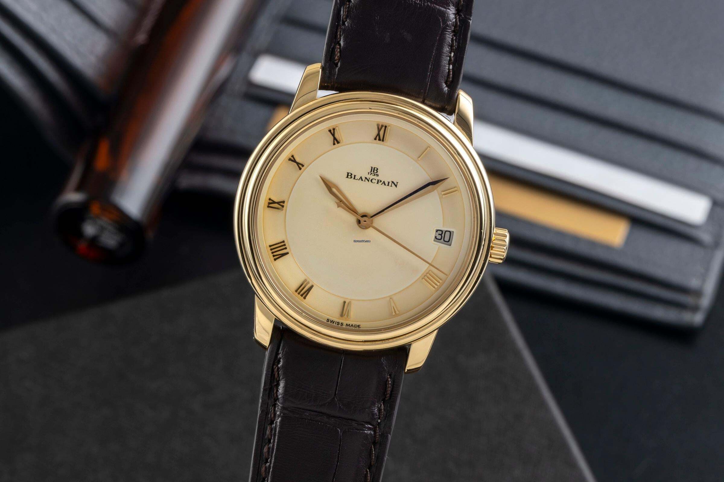 Blancpain Villeret 18k (0,750) Gold Automatik Herrenuhr Ref. 1158