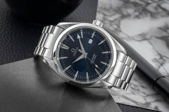 Thumbnail von Omega Seamaster Aqua Terra 150M Blue Dial Edelstahl Herrenuhr Ref. 2517.80.00
