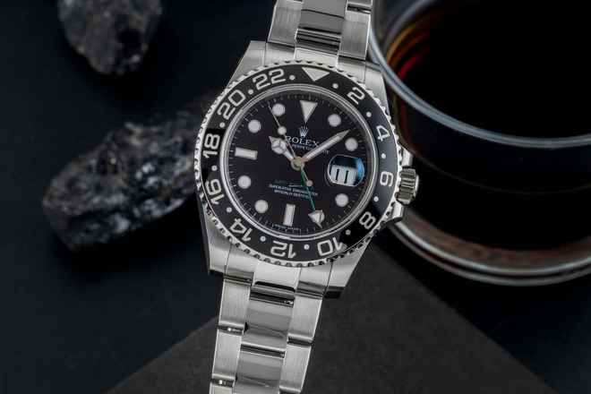  Rolex GMT-Master II Oyster Edelstahl Automatik Herrenuhr Ref. 116710LN B&P 2009 