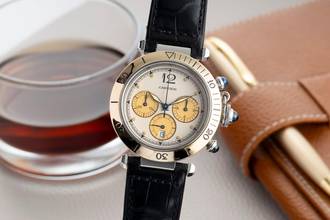 Thumbnail von Cartier Pasha Chronograph Stahl / Gold Quarz Herrenuhr Ref. W3101155