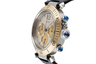 Thumbnail von Cartier Pasha Chronograph Stahl / Gold Quarz Herrenuhr Ref. W3101155