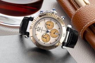 Thumbnail von Cartier Pasha Chronograph Stahl / Gold Quarz Herrenuhr Ref. W3101155