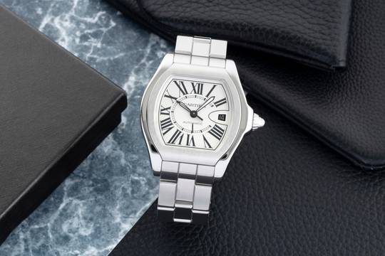  Cartier Roadster Automatik Datum Edelstahl Herrenuhr Ref. W6206017 B&P 2011 