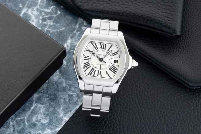  Cartier Roadster Automatik Datum Edelstahl Herrenuhr Ref. W6206017 B&P 2011 