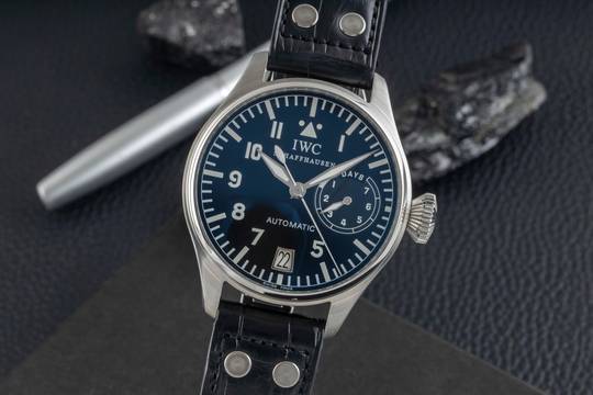 IWC Große Fliegeruhr Schaffhausen Big Pilot Automatik 7 Days Stahl Herrenuhr Ref IW500201 Papiere