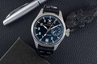 Thumbnail von IWC Duża pilotka z Schaffhausen Big Pilot Automatik 7 dni stalowy zegarek męski Ref IW500201 dokumenty