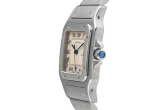 Thumbnail von Cartier Santos Edelstahl Silver Dial Quarz Herrenuhr Ref. W20025D6 Klassiker
