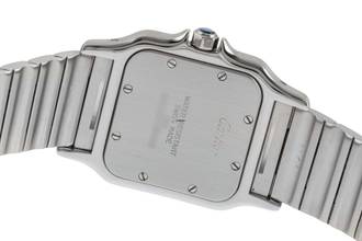 Thumbnail von Cartier Santos Edelstahl Silver Dial Quarz Herrenuhr Ref. W20025D6 Klassiker