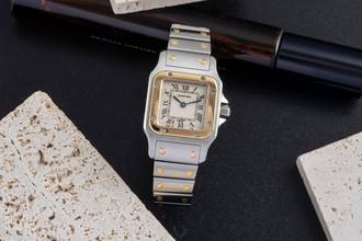 Thumbnail von Cartier Santos Galbée Lady Acero / Oro Cristal de zafiro Ref. W20012C4