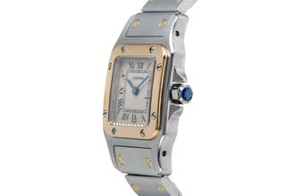 Thumbnail von Cartier Santos Galbée Lady Acero / Oro Cristal de zafiro Ref. W20012C4