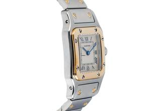 Thumbnail von Cartier Santos Galbée Lady Acero / Oro Cristal de zafiro Ref. W20012C4