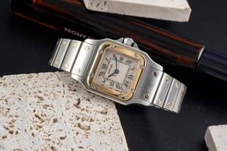 Thumbnail von Cartier Santos Galbée Lady Acero / Oro Cristal de zafiro Ref. W20012C4