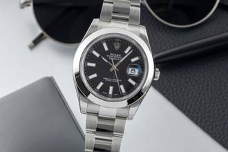 Thumbnail von Rolex Datejust II 41 Black Dial Oyster Stahl Automatik Herrenuhr Ref 116300