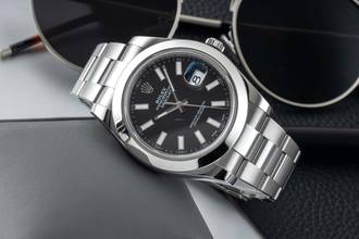 Thumbnail von Rolex Datejust II 41 Black Dial Oyster Stahl Automatik Herrenuhr Ref 116300