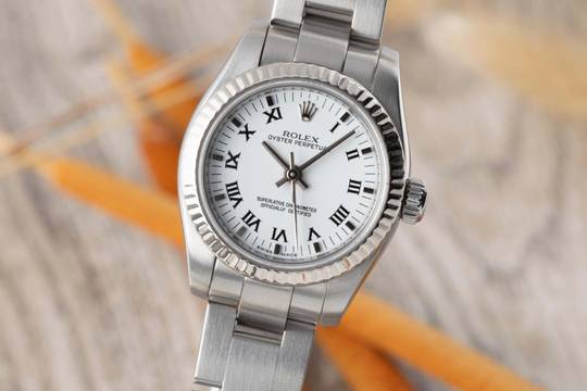 Rolex Oyster Perpetual 26 Stahl / Weissgold Automatik Damenuhr Ref. 176234 M-Serie